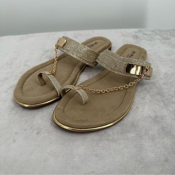 Rialto Women’s Metallic Gold Sandals Size 8.5 EUC - Picture 4 of 8
